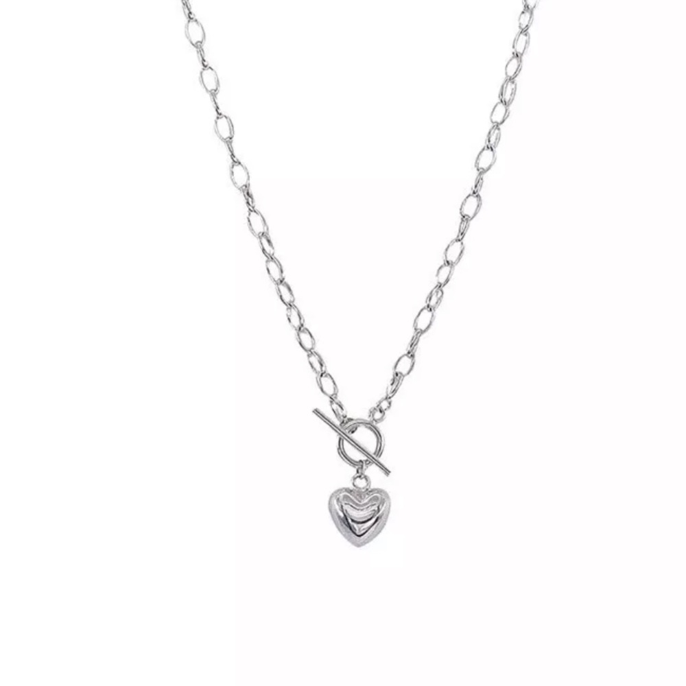 STERLING SILVER ELEGANT HEART NECKLACE - Picture 6 of 6